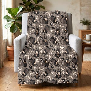 Wendigo Moons and Stars Cozy Cryptid Throw Blanket