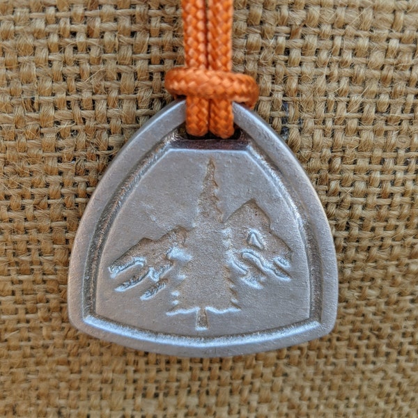 Pacific Crest Trail Medallion, sand cast aluminum metal