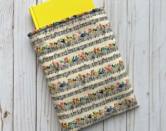 Floral Sheet Music Booksleeve | Book Sleeve | Book Pouch | Book Cover | Padded Book Sleeve | Book Protector
