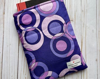 Retro Purple Abstract Booksleeve | Book Sleeve | Book Pouch | Book Cover | Padded Book Sleeve | Book Protector