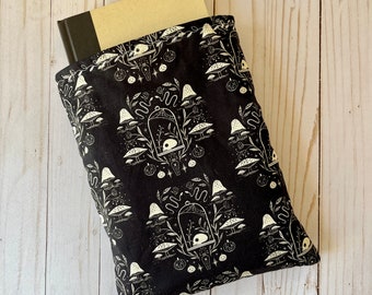 Spooky Halloween Mushroom Booksleeve | Book Sleeve | Book Pouch | Book Cover | Padded Book Sleeve | Book Protector