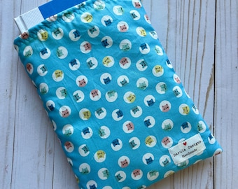 Funda para libro Blue Cats / Funda para libro / Bolsa para libro / Funda para libro / Funda acolchada para libro / Protector de libro