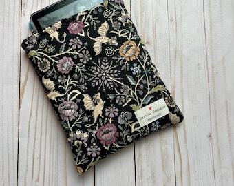 Purple Floral Dragon Kindle Sleeve | Book Sleeve | Book Pouch | Book Cover | Padded Book Sleeve | Book Protector