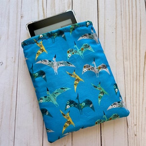 Blue Dinosaur Kindle Sleeve | Book Pouch | Book Cover | Padded Book Sleeve | Book Protector