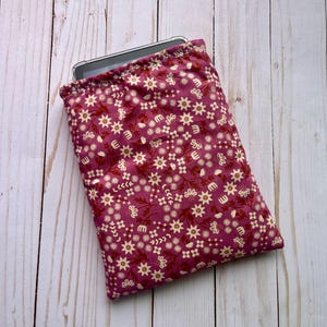 Mauve Floral Kindle Sleeve | Book Sleeve | Book Pouch | Book Cover | Padded Book Sleeve | Book Protector