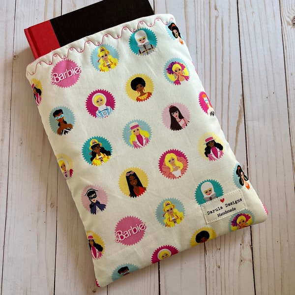 Cream Barbie Icons Booksleeve | Book Sleeve | Book Pouch | Book Cover | Padded Book Sleeve | Book Protector