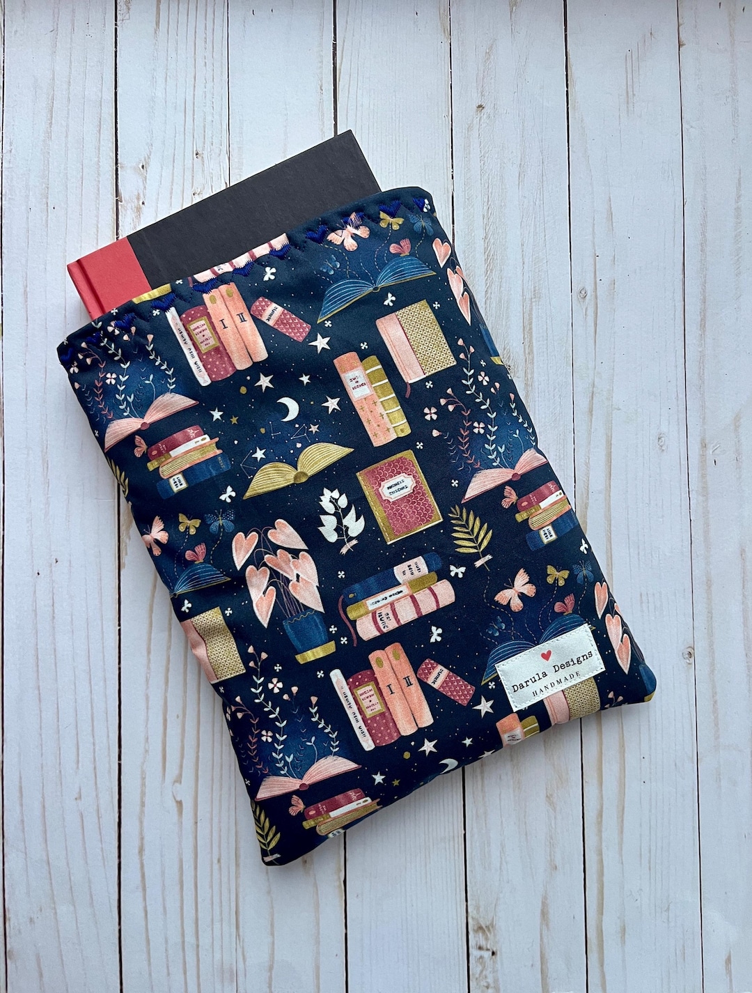 Navy Bookish Booksleeve | Book Sleeve | Book Pouch | Book Cover ...