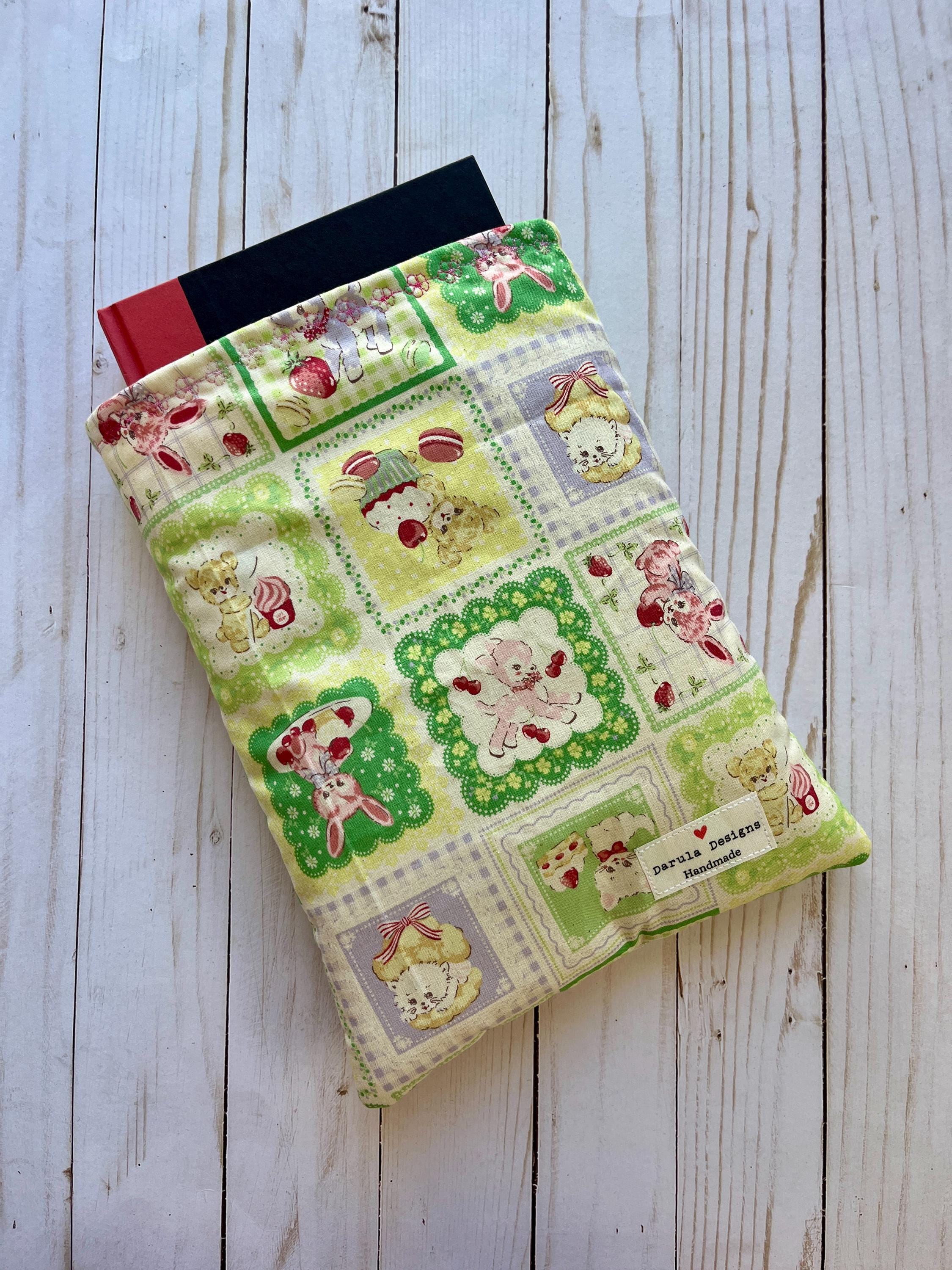 Vintage Green Animals Booksleeve | Book Sleeve | Book Pouch | Book Cover | Padded Book Sleeve | Book Protector