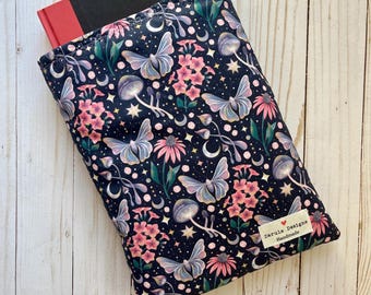 Purple Mystical Moth Booksleeve | Book Sleeve | Book Pouch | Book Cover | Padded Book Sleeve | Book Protector