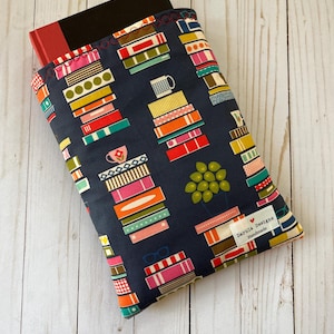 Navy Mod Book Stacks Booksleeve | Book Sleeve | Book Pouch | Book Cover | Padded Book Sleeve | Book Protector