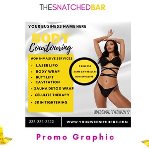 DIY BODY CONTOURING fLYER|  Spa Flyer, Social Media Flyer, Beauty Template, Premade Flyer, Premade Template