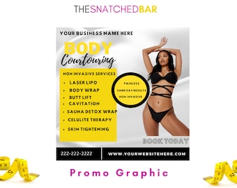DIY BODY CONTOURING fLYER|  Spa Flyer, Social Media Flyer, Beauty Template, Premade Flyer, Premade Template