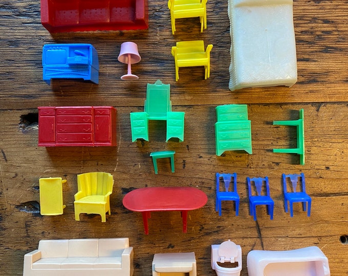 1950s MARX Dollhouse Furniture Set 21 Piece Set Plastic Etsy