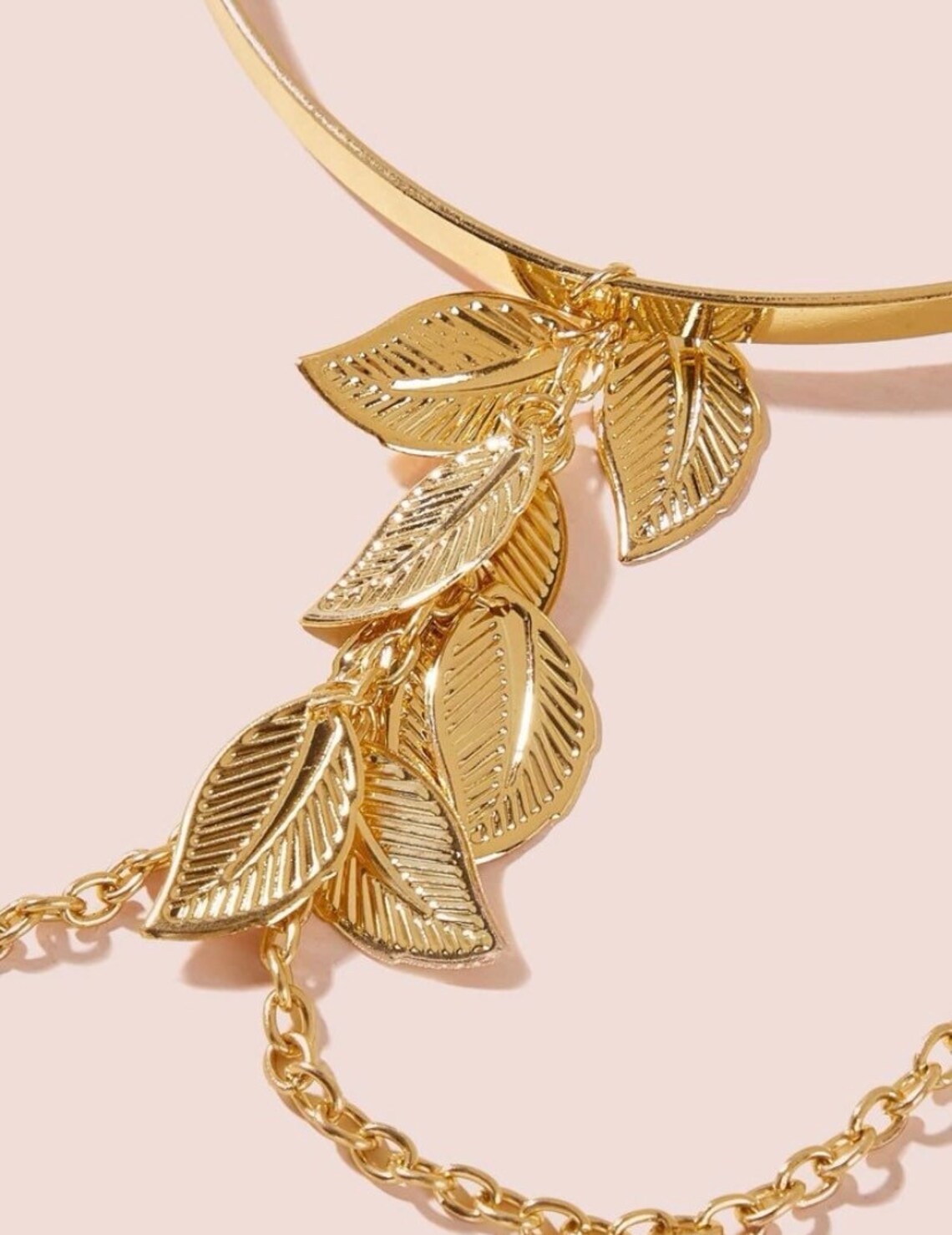 Upper Arm Cuff Bracelet Gold Leaf Arm Band Etsy