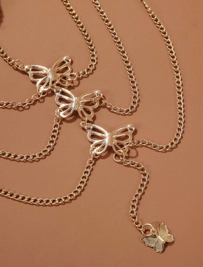 Thigh Chain Belt Thigh Jewellery With Gold Butterflies Leg Etsy UK