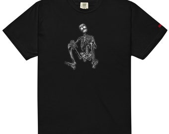 Seated Skeleton Unisex garment-dyed heavyweight t-shirt