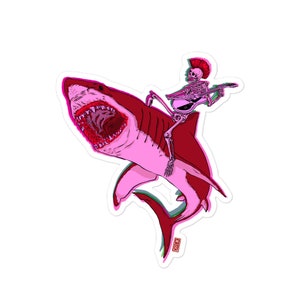 SSG ( Shark Skeleton Guitar) PINK Bubble-free sticker