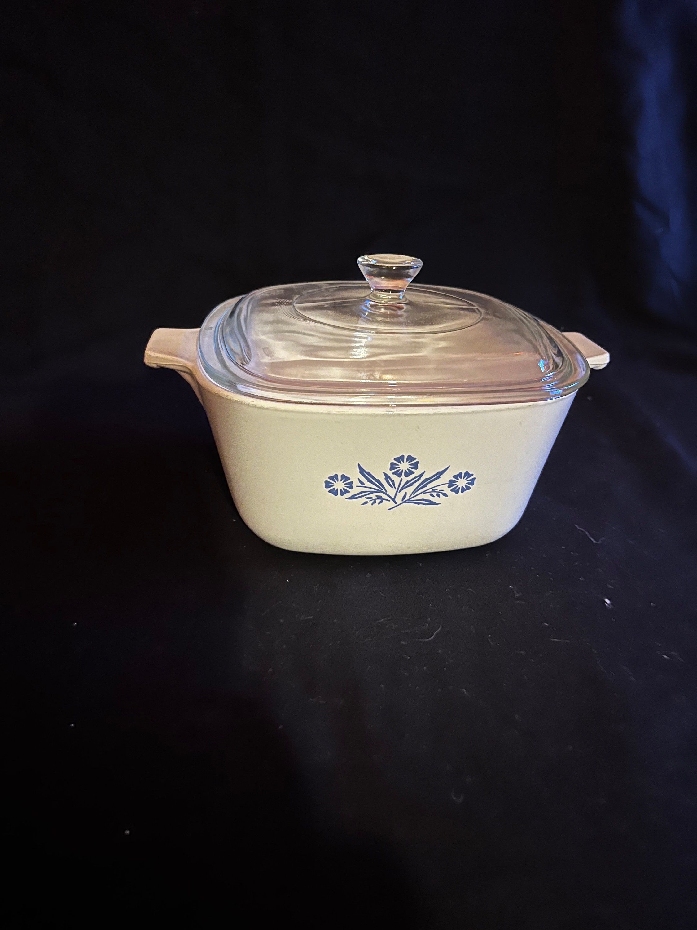 Corning Ware Vintage Blue Cornflower Casserole P1 3/4B Blue Stamp