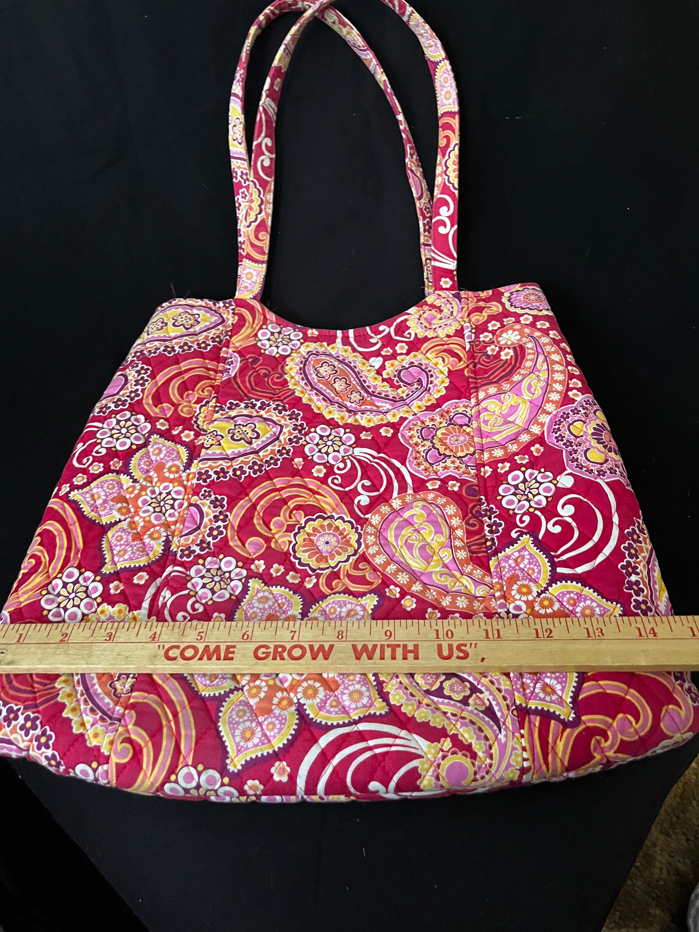 Vera Bradley Raspberry Fizz Retired Pattern Large 15”x15” Tote