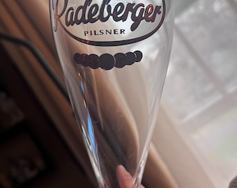 Radeberger-vintage/tulpanstil med guldkant-Pilsner ölglas-0,3L