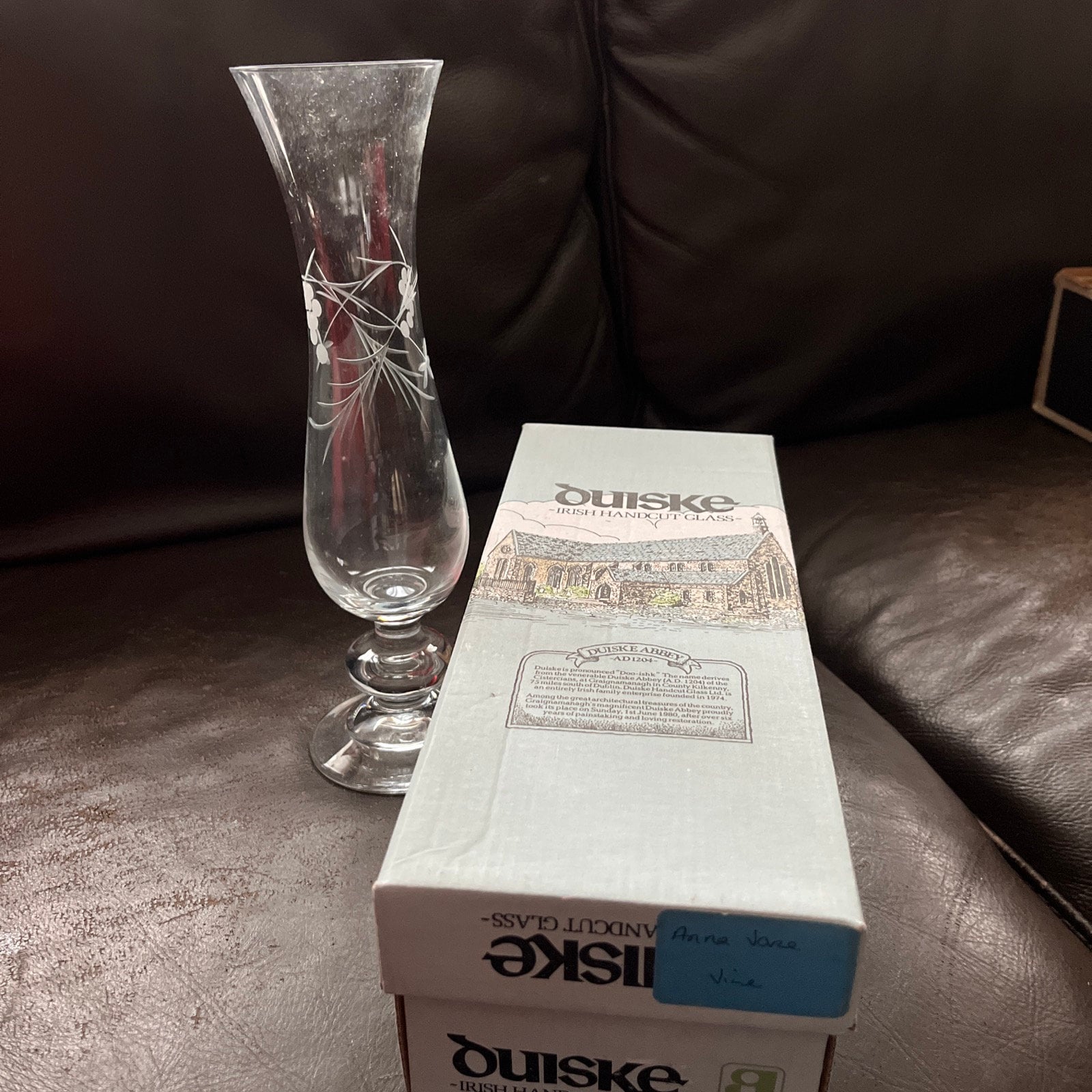 DUISKE Irish Handcut Grapes & Vine Clear Glass 10.25 Etsy