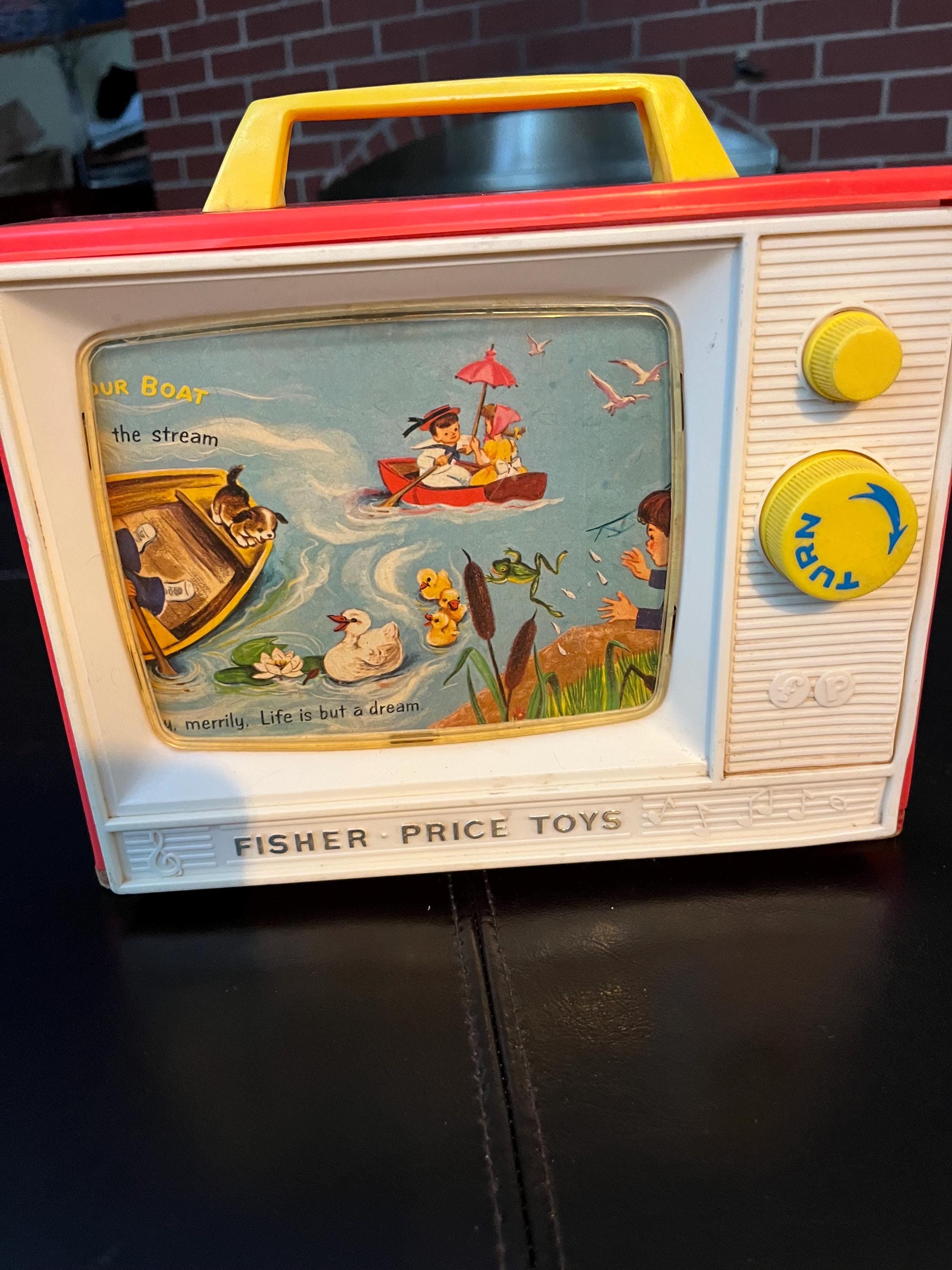 1966-fisher Price-giant Screen/music Box/tv/toy-london Bridge/row