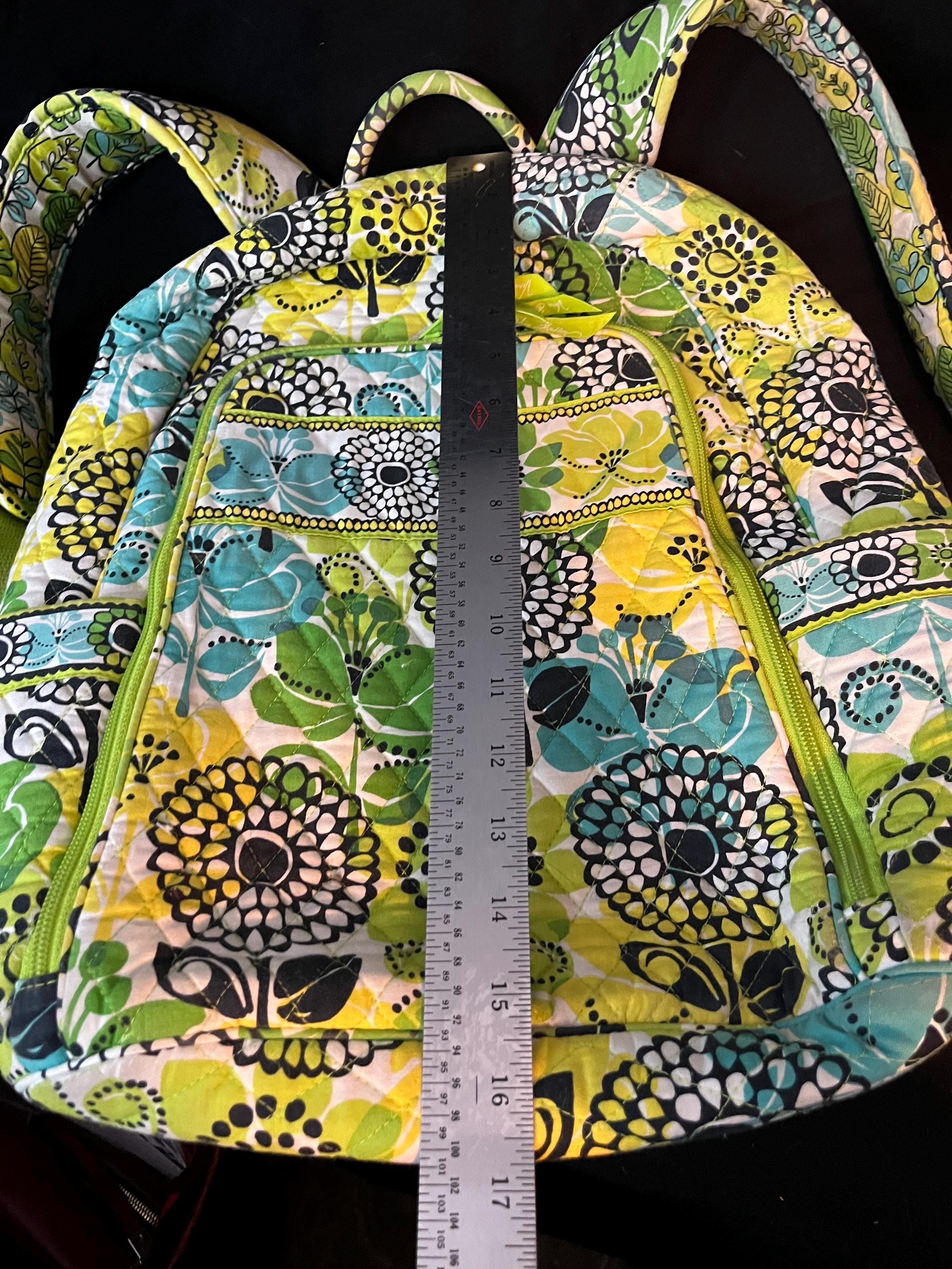 Vera Bradley Quilted Lime Green Backpack Vera Bradley Small Banbury Backpack - Golden Olive In  main image 4