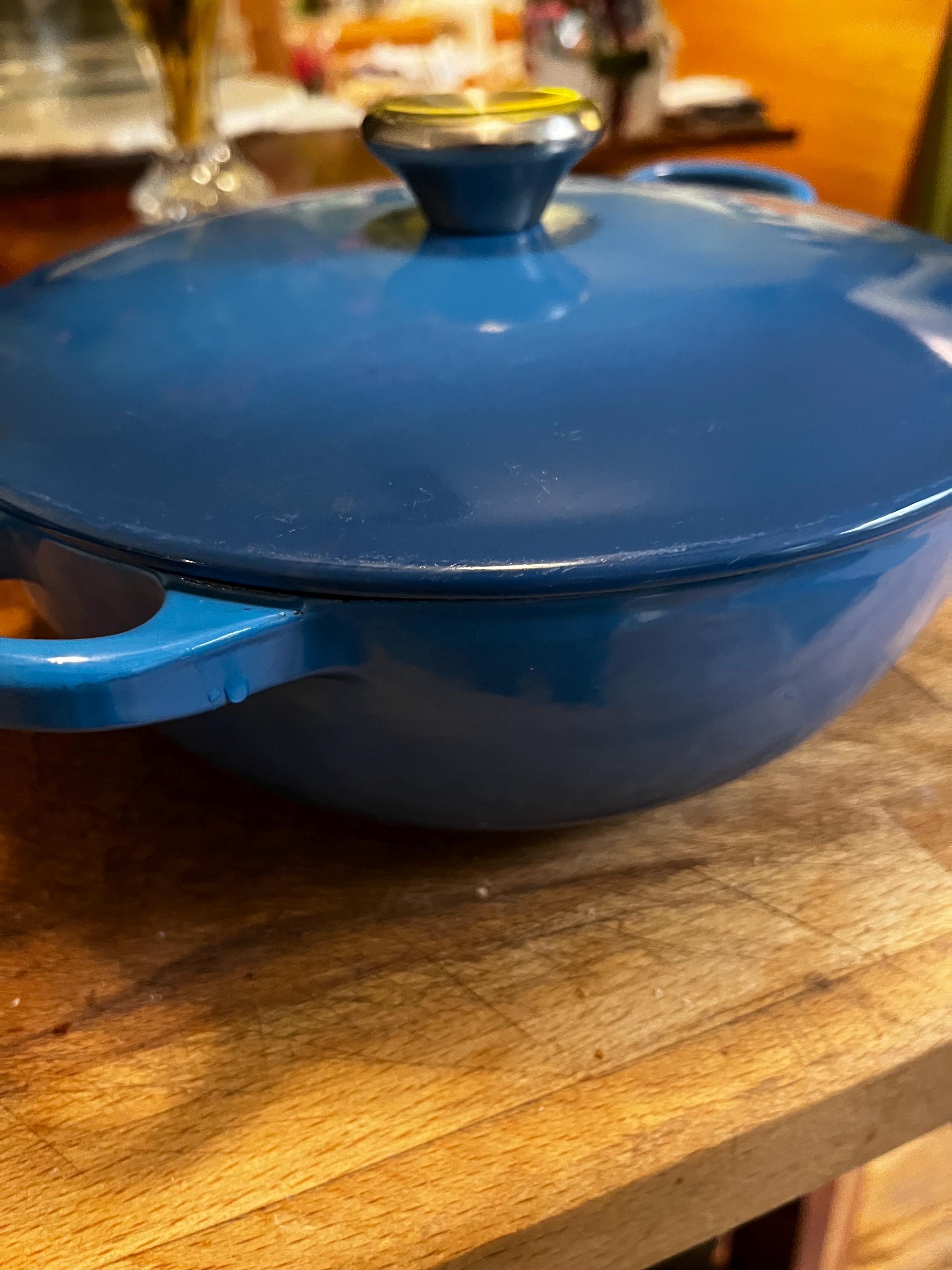 Le Creuset-blue-22cm 8.7in 2.6l-caribbean Blue-cast Iron-new-no