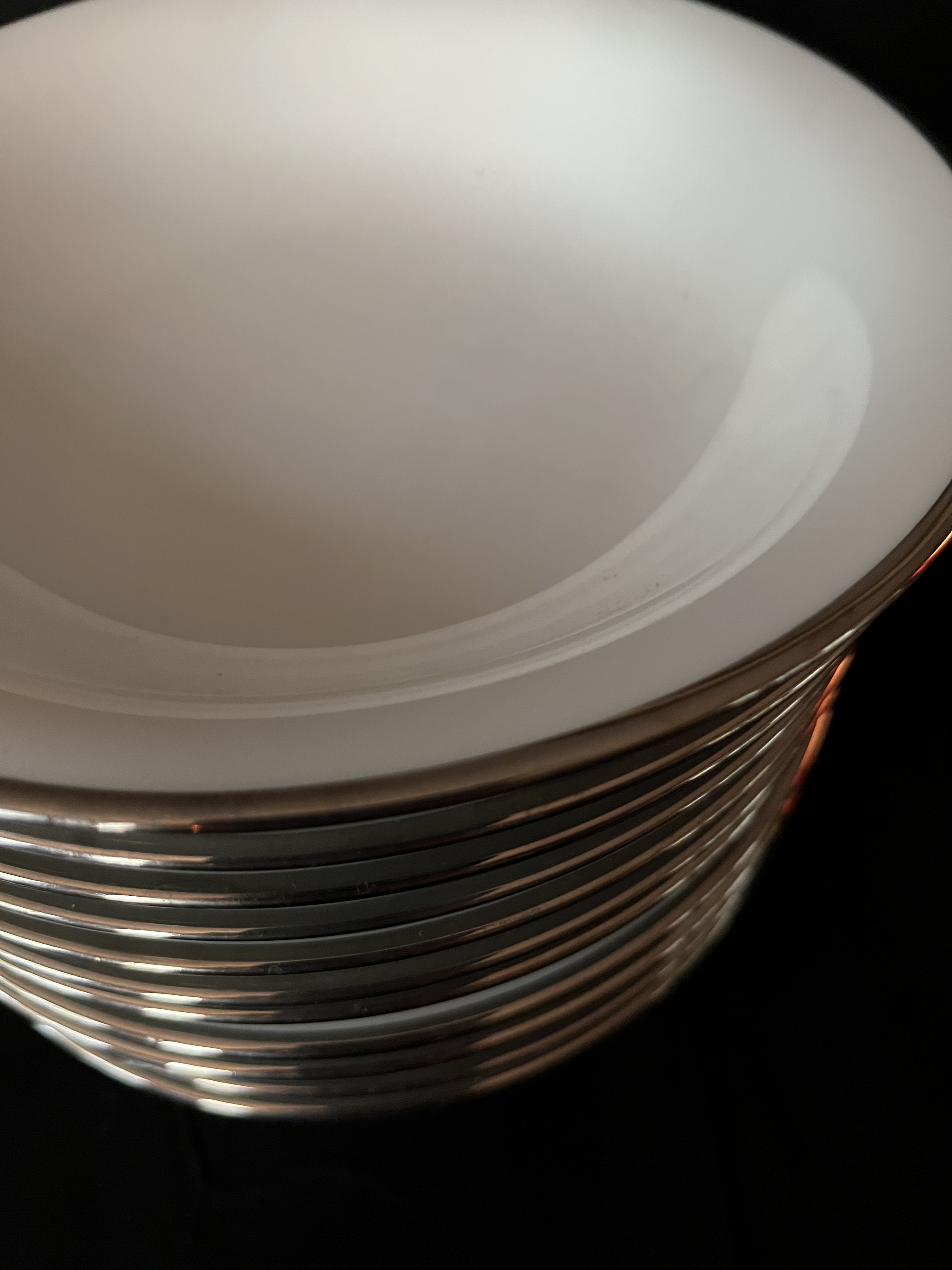 NORITAKE #5594 Vintage Silverdale-japan White W/silver Trim