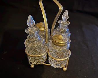 Wilcox Silver Plate Cruet Set Condiment Holder - Set of 6 Pcs