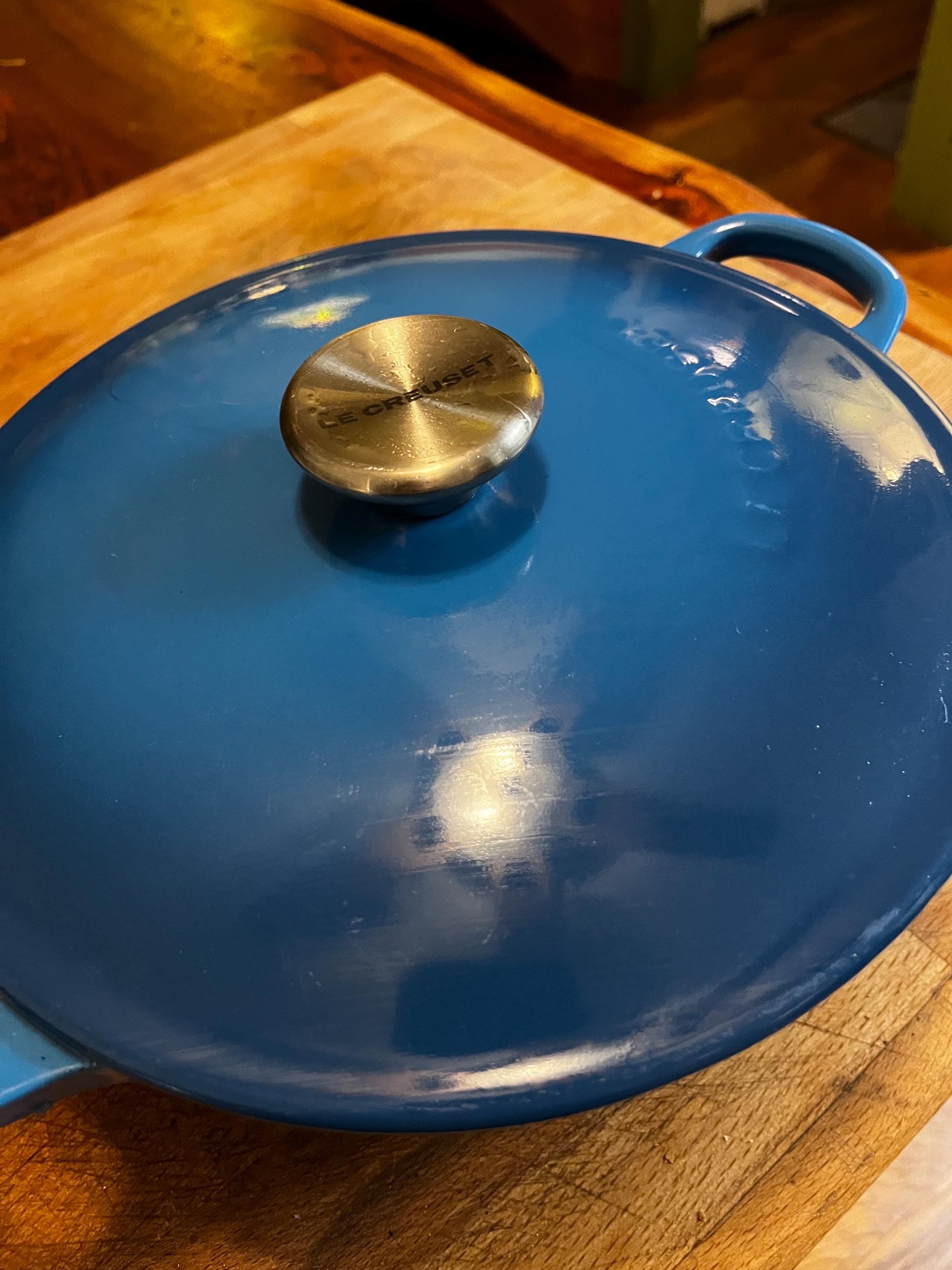 Le Creuset-blue-22cm 8.7in 2.6l-caribbean Blue-cast Iron-new-no