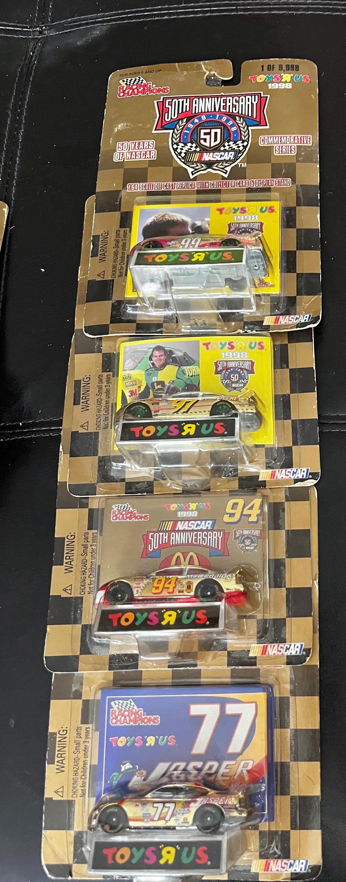1998 Nascar-50th Anniversary-toys R Us Edition-4 Vintage-#77,#94
