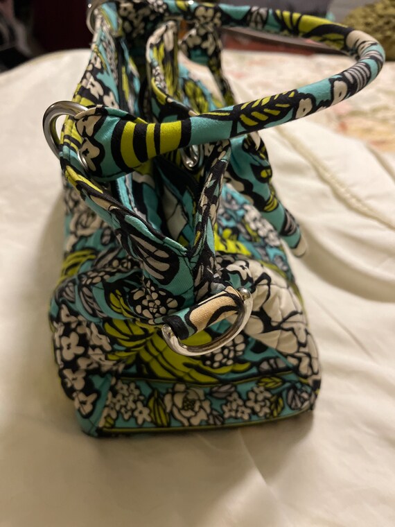 Vera Bradley Island Blooms Handbag with metal gro… - image 4