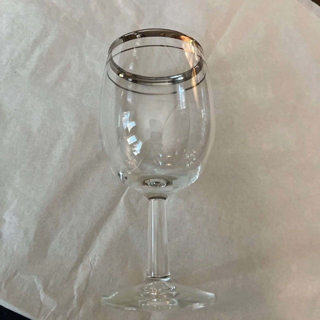 Platinum Double Rimmed Vintage Cordial Glasses - Etsy