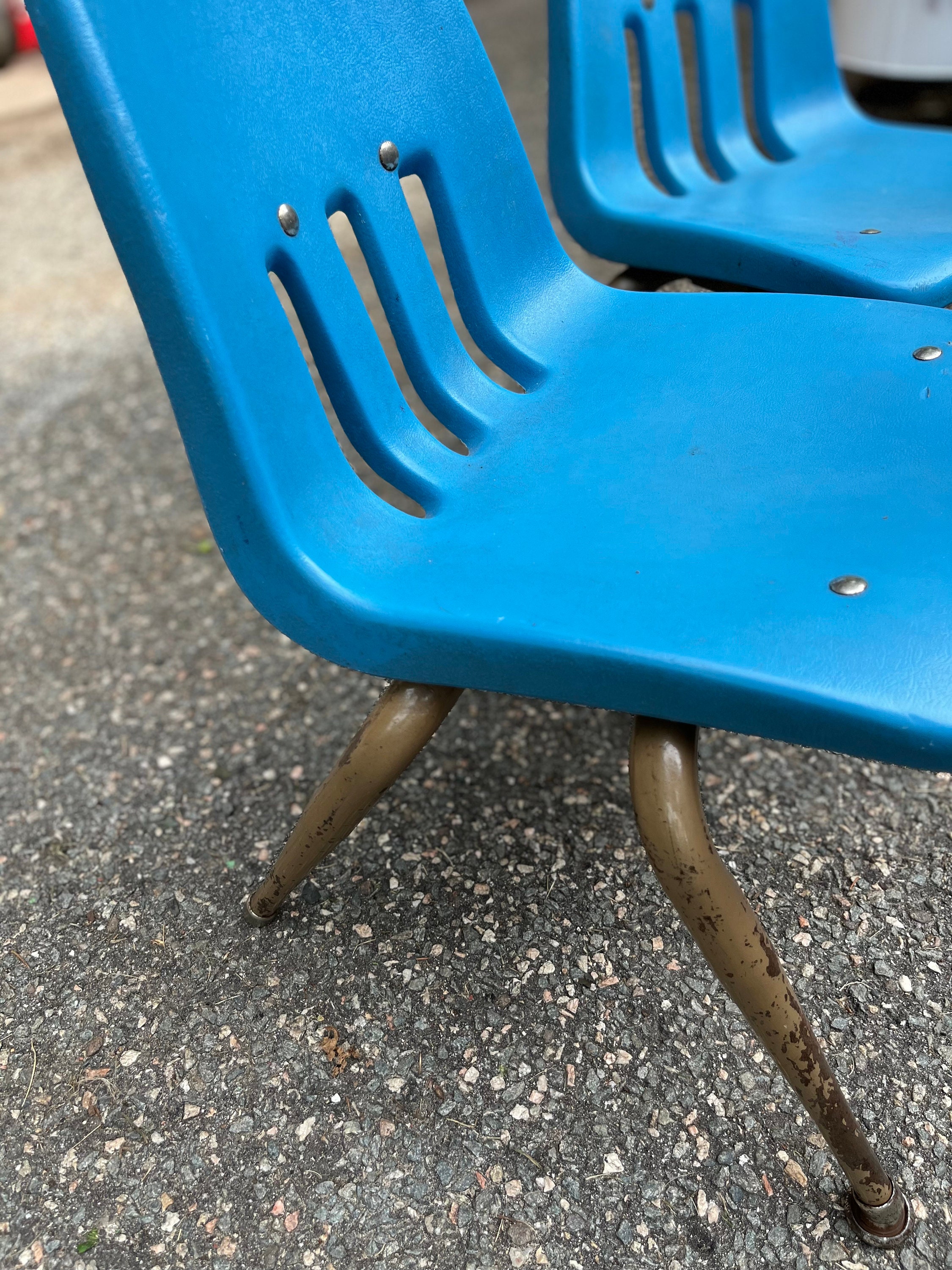 MCM Virco Blue Childs Chairpair Etsy