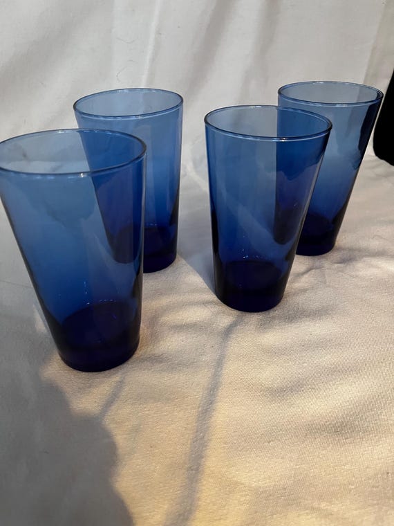 Cobalt Blue 6" Tall Drinking Glasses/tumblers 16 Oz Embossed W/scorpion  Bottom - Etsy