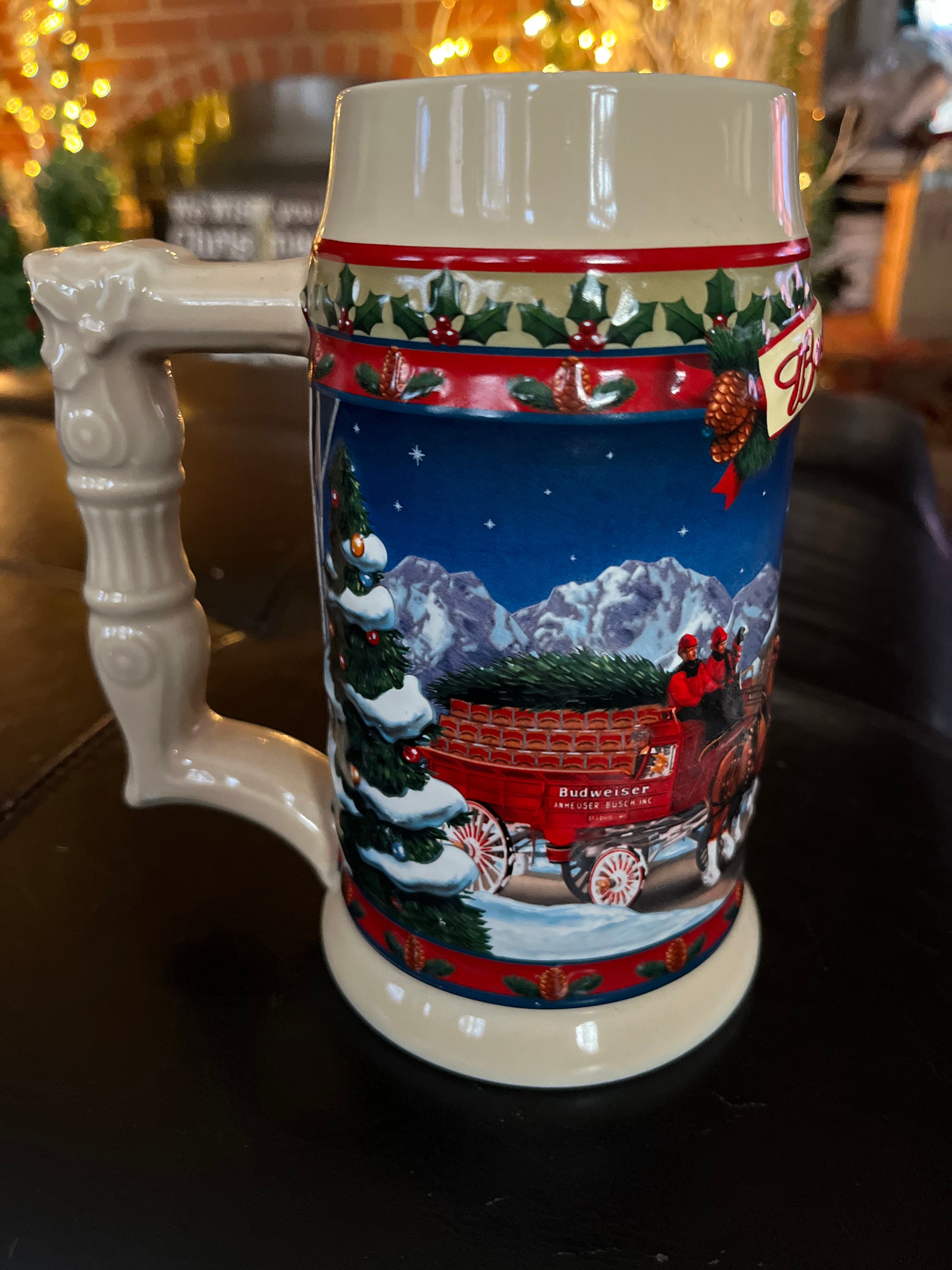 Anheuser Busch 2003 Budweiser Holiday Christmas Beer Stein/mug