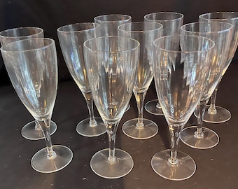 Fostoria-Narrow Optic-Inspiration-8” Wine Glasses-Set of 10!