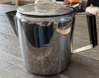 Nankai Tsushima Coffee Percolator Coffee Pot 4-6 Cups SS 