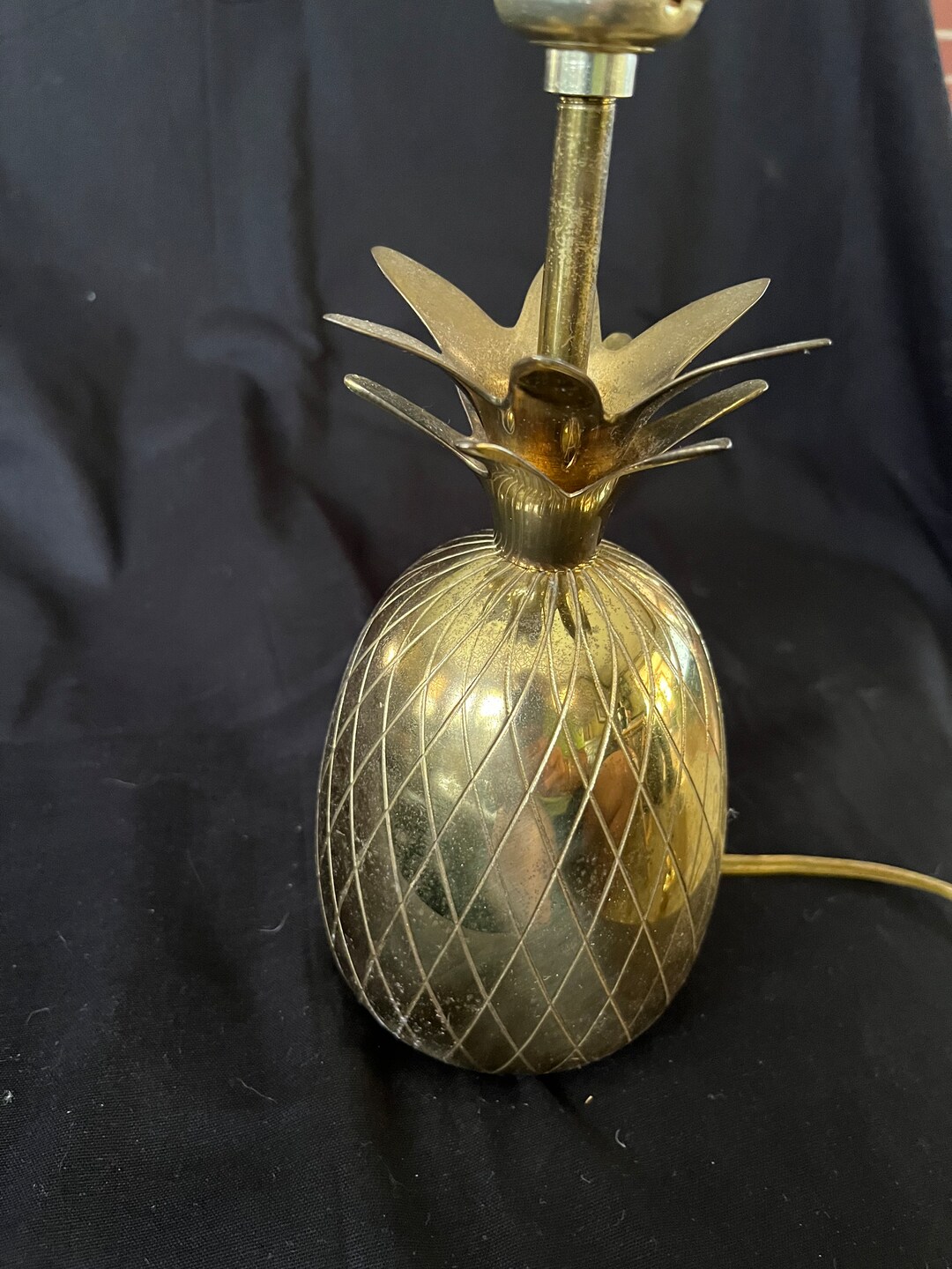 Brass Vintage Pineapple Table Lamp Mid Century Modern Etsy