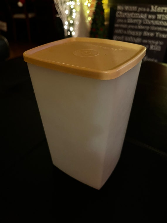 Tupperware #313-1 Gefrierbehälter mit Mandel Deckel-Quadrat Hoch Rechteck