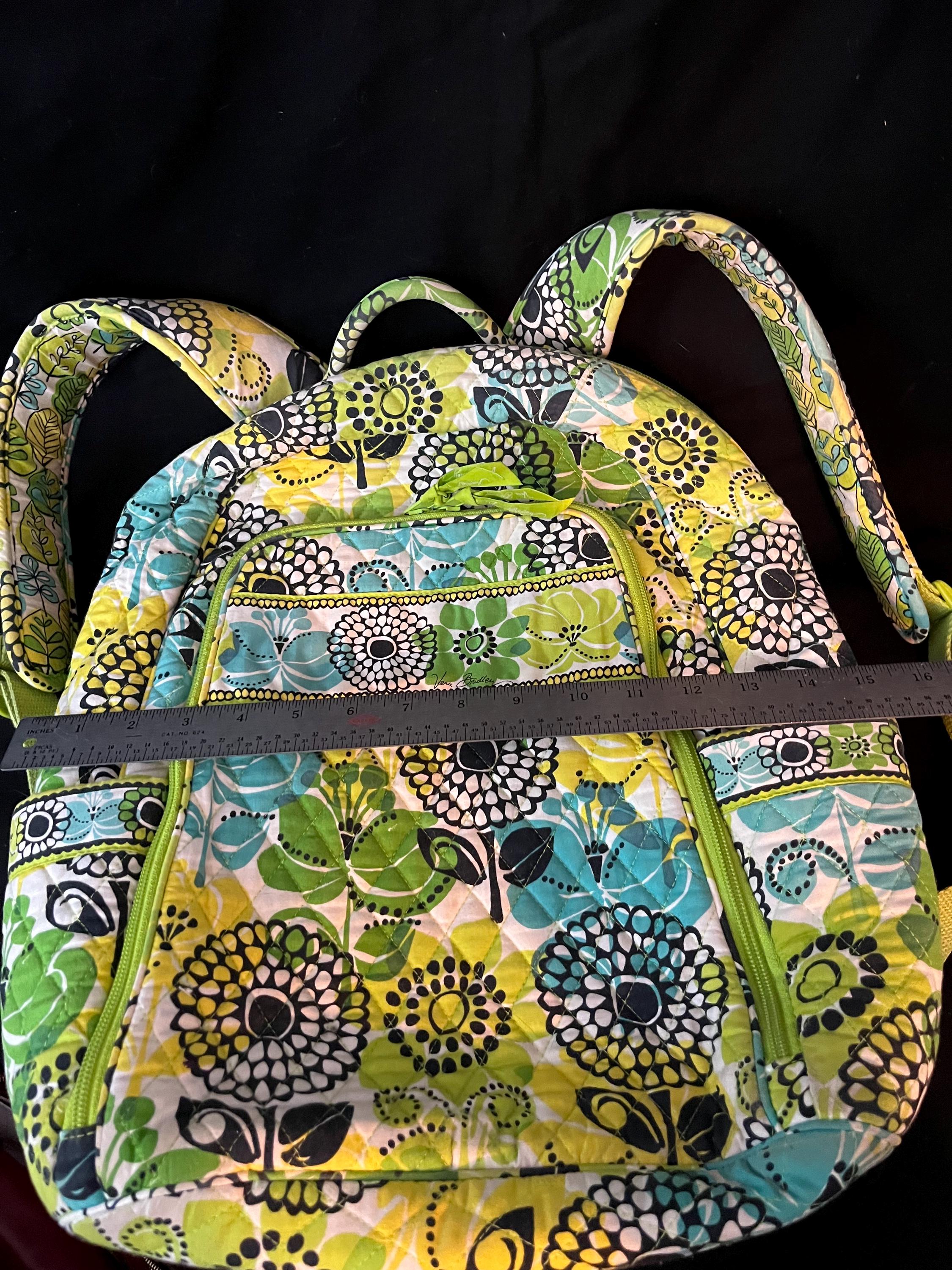 Vera Bradley Quilted Lime Green Backpack Vera Bradley Small Banbury Backpack - Golden Olive In  main image 2