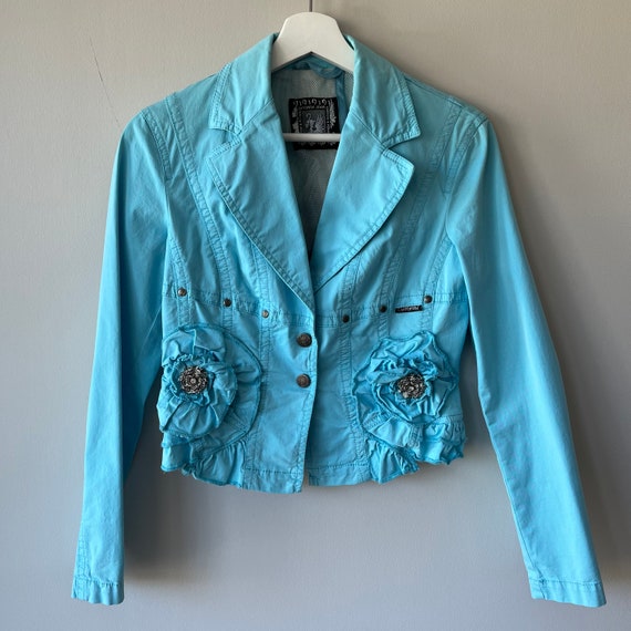 turquoise jacket, y2k jacket, Vintage jacket, blu… - image 2