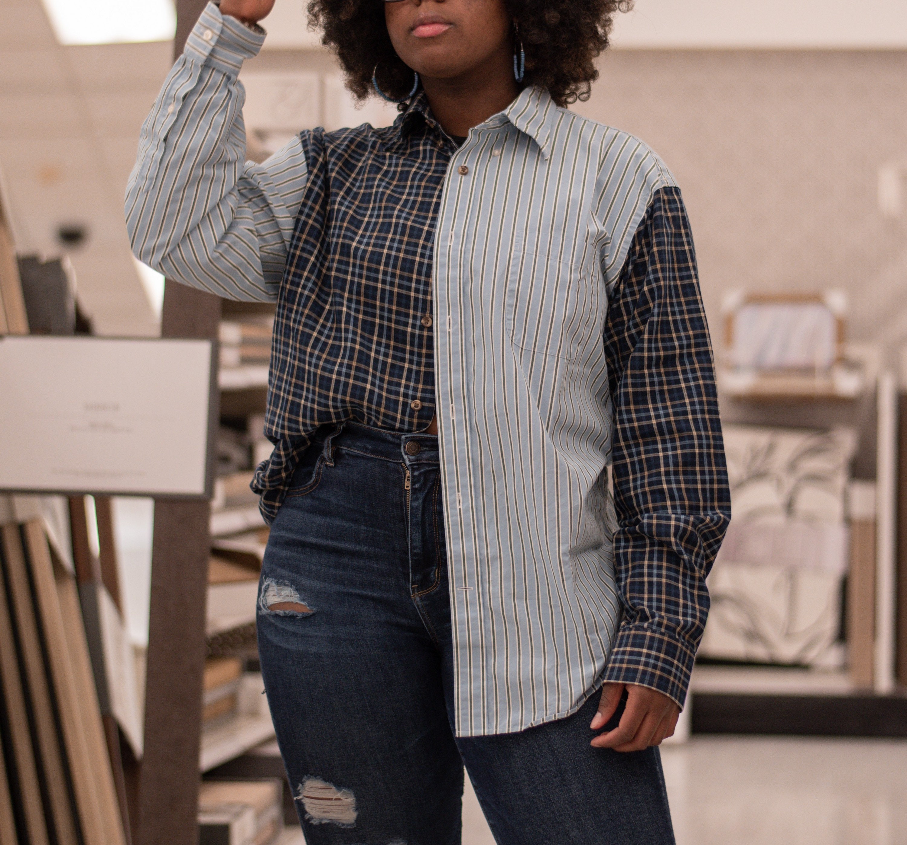 Y’s COPIED CHECK PRINT PLEATED shirts 2 il_1080xN.6009688590_o0wq.jpg