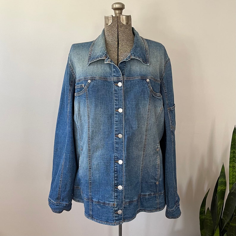 Vintage denim jacket, denim jacket, sports jacket, designer denim jacket, oversized jean jacket, Italian jacket, vintage jean jacket image 1