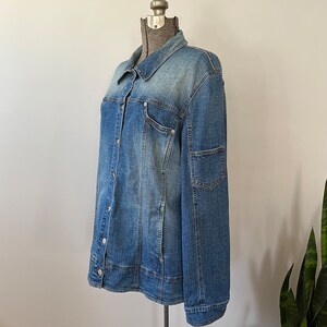 Vintage denim jacket, denim jacket, sports jacket, designer denim jacket, oversized jean jacket, Italian jacket, vintage jean jacket image 2