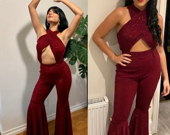 Selena Jumpsuit Costume NO jacket is not included Adult Size- Handmade in USA Custom Order