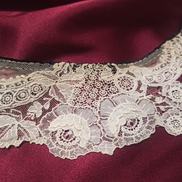 c1900s Antique Brussels Lace ~ Handmade lace.