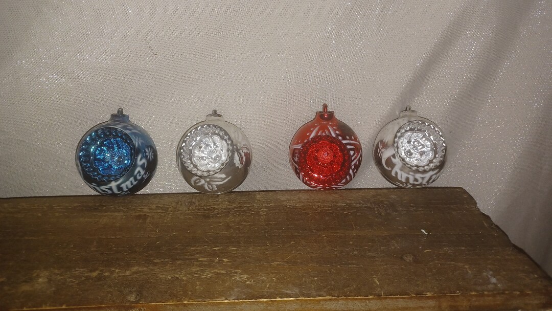 Bradford Plastic Vintage Christmas Ornaments Set of 4 Etsy