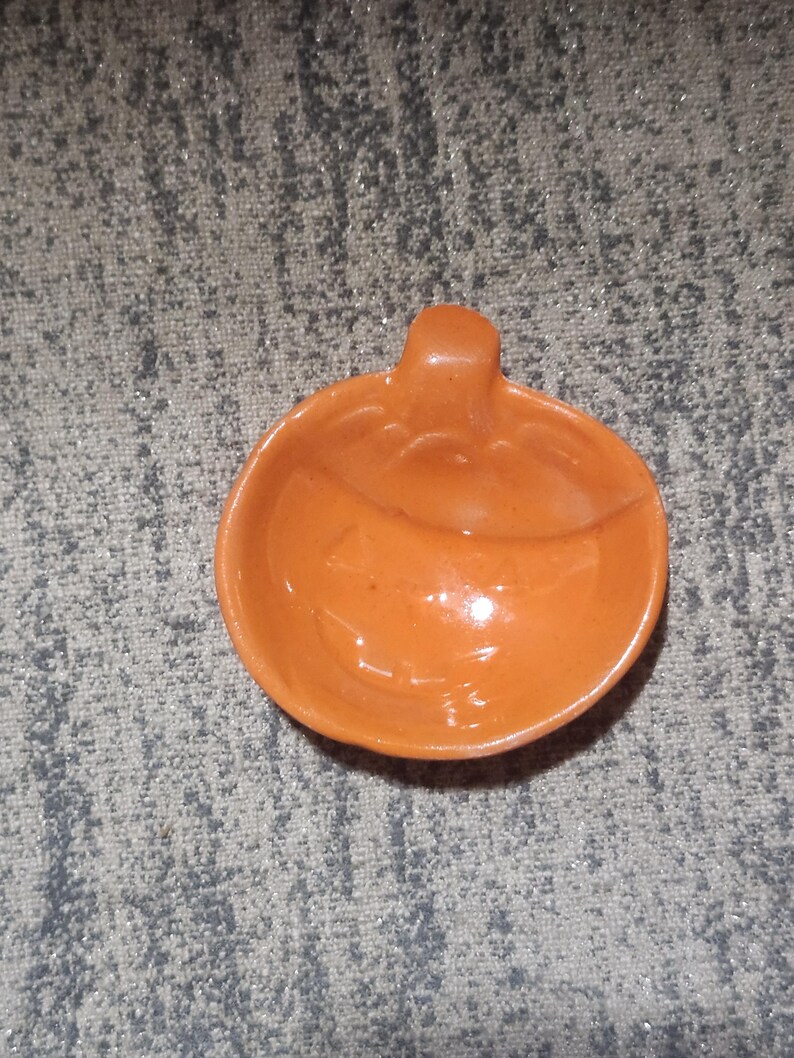 Ceramic Rounded Edge Vintage Homemade Ceramic Pumpkin Small Trinket Dish - Etsy